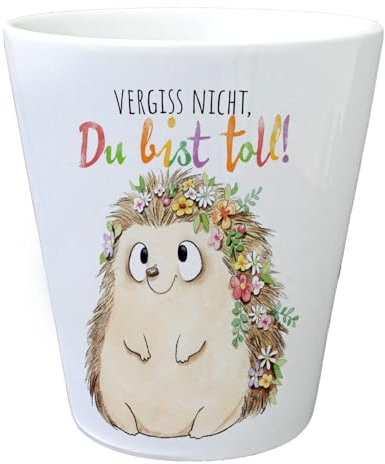 speecheese Igel Blumentopf mit Spruch Vergiss Nicht Du bist toll Bunter Fröhlicher Igeltopf für Blumen Ideales Freund-Geschenk Wertschätzend zum Geburtstag