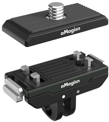 LICHIFIT Supporto magnetico a sgancio rapido + staffa di estensione a vite da 1/4” per Insta360 Ace/Ace Pro / X4 / X3 per videocamera GoPro Hero 12/11 Supporto base in metallo