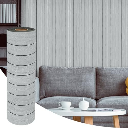 Tapete Holzoptik Selbstklebend 300CM x 40CM 3D Wandpaneele Selbstklebend,PVC Flexible Lamellenwand Holz,3D Optik Klebefolie Holzoptik Lamellenwand,Lamellen Dekor für Wand,Decken,Hintergrund