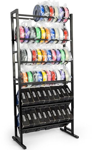 EROTASH Filament-Aufbewahrung, 3D-Drucker-Filament-Aufbewahrungsregal, Filament-Spulenhalter, Filamentregal, 6-stöckiges Regal für PLA/ABS und andere Rollen, Metall-Organizer für 3D-Druckstudio und