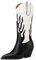 QUEEN HELENA Stivali Camperos con Tacco Stivaletti a Punta Texani Donna W302 (Bianco, Sistema Taglie Calzature EU, Adulto, Donna, Numero, Media, 37)