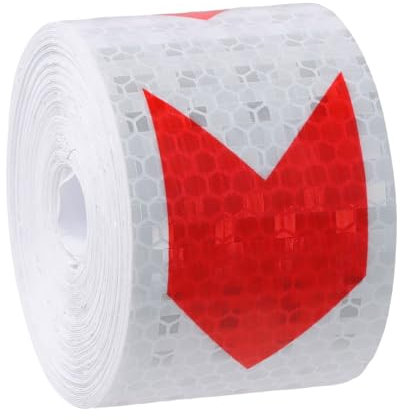 Reflektierendes Klebeband Rot Weiß 10m x 5cm, Reflektorband Selbstklebend, Klebeband Rot Weiß Reflektierend, Wasserdichtes Reflektor Aufkleber, für Warnmarkierung Sicherheit