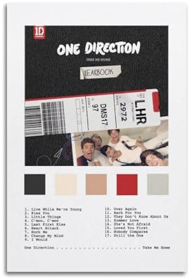 nshdahns One Direction – Take Me Home Poster, Wandkunst, Vintage-Kunst, Raumdekoration, ästhetisches Schlafzimmer-Poster für Schlafzimmer, 30 x 45 cm, ungerahmter Stil