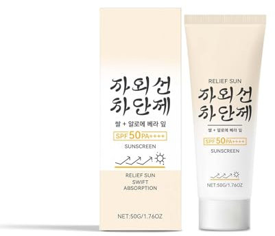 Reis Sonnenschutz SPF 50 - Reis Sonnenschutz für Gesicht Körper,Beauty of Joseon Rice Probiotics Sunscreen avec extraits de riz,Relief Sun Aqua-fresh : Rice + B (1)