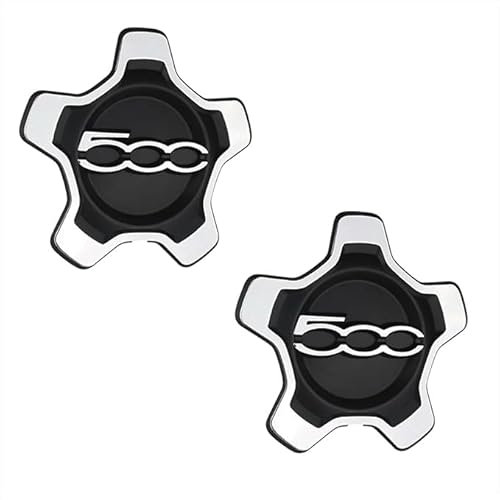 VIPORF 4 Stück Nabendeckel für FIAT 500X 2016-2021 2022, Wasserdicht Verschleißfest Radnabe Abdeckung Roundel Hub Cap Staub Autozubehör