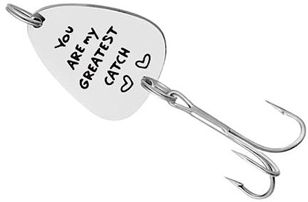 LAPYAPPE Gravierter Angelköder Aus Rostfreiem Stahl Angelhaken Silber Langlebig Und Leicht Vatertagsgeschenk Für Angler Und Fischer Geschenk Zum Geburtstag Und Vatertag