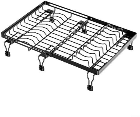 Escurridor de platos extensible para fregadero de cocina, soporte seguro con patas recubiertas de goma y diseño eficiente de drenaje de agua (L)