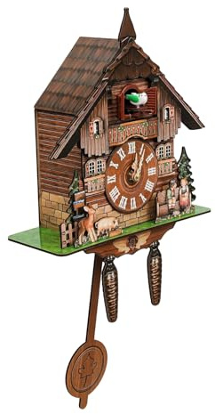 Jerool Kleine Vintage-Wanduhr, kuckucksuhr, antike Wanduhr, Landhaus-Stil,kuckucksuhr schwarzwald,kuckucksuhr modern