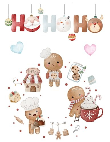 Bügelbilder Set Weihnachten für Textilien DIN A4 Kinder Mädchen Jungen Einhorn Tiere Weihnachten groß klein Aufbügelbild zum aufbügeln Transferbilder (Design 6)