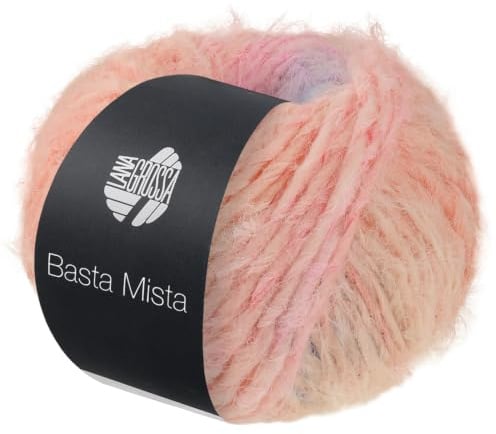 LANA GROSSA Basta Mista | Fake Fur Look, locker verzwirnter Franseneffekt & Merinofasern | Handstrickgarn aus 50% Schurwolle & 50% Polyamid | 50g Wolle zum Stricken & Häkeln | 100m Garn FB 113