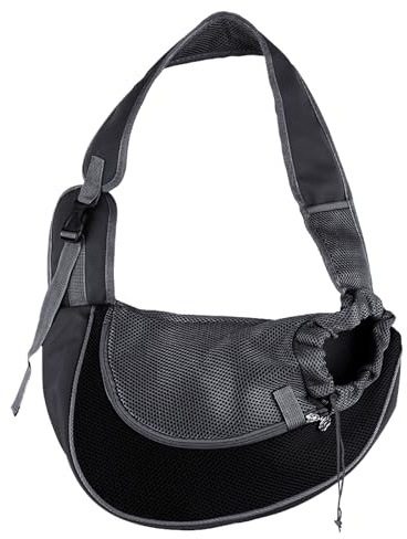 UJBVCX Borsa da Viaggio per Cani, Regolabile Borsa Animali Domestici, Trasportino da Passeggio, Borsas Porta Cane, Marsupio per Cani, per Viaggio Passeggiata（Nero）