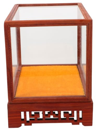 HONITANO Antike Aufbewahrungsbox aus Glas Transparente Vitrine 12X12X17cm Staubschutz für Sammlerstücke und Bastelmodelle Vintage Displaybox für Wohnzimmer und Büro