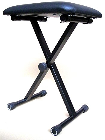 MSA KEYBOARDBANK - KLAVIERHOCKER - Sitz - PIANOSTUHL - HÖHENVERSTELLBAR bis 52cm - ZUSAMMENKLAPPBAR - Kunstleder - SCHWARZ - KB4