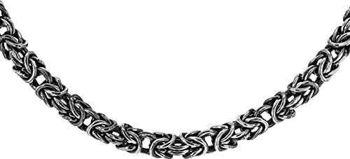 Tuscany Silver Königskette für Herren, Sterlingsilber, rhodiniert, oxidiert, 56 cm