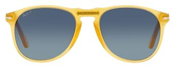 Persol PO9649S Aviator Sunglasses, Miele/Azure Blue Gradient Polarized, 55 mm