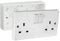 13A Double White Switched Socket & Double Surface Mount 25mm Pattress Box 2 Gang Set Electrical Outlets (1)