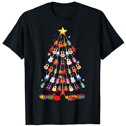 Guitar Christmas Tree Shirt Funny Guitarist Merry Xmas Gift T-Shirt