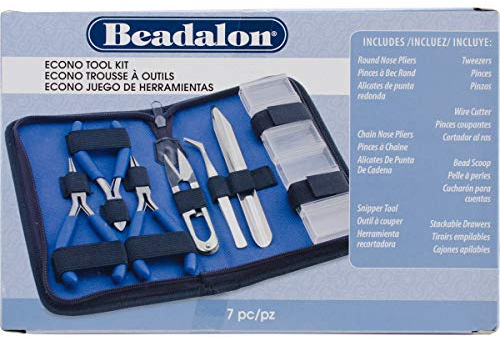 1 stk Beadalon-Zubehörkit - Setzzange 3x, Twizer, Scoop, Snip und Container Metall, (Beadalon Accessory kit - set-pliers 3x, twizer, scoop, snip and container metal)