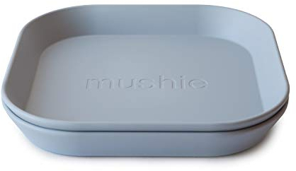 Mushie Assiette pour Enfants | Réutilisable Vaisselle Sans BPA | Assiettes Compatibles Lave-Vaisselle & Micro-ondes | Fabriqué au Danemark | Cloud
