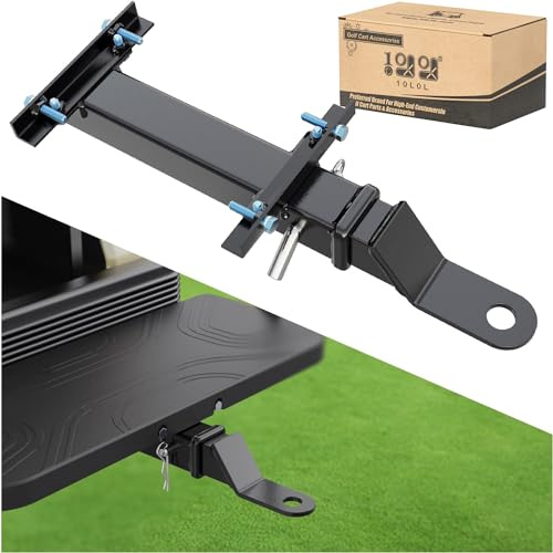10L0L Deluxe Golf Cart Trailer Hitch Kit, Fit for Backseat Footrest with 2 Receiver High-Strength Universal Fit, Seamless Compatible with Club Car, EZGO, Yamaha, Ideal for Golf Cart Trailers