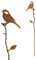 Gartenstecker Rost Vogel aus Metall verrostet Stecker Gartendekoration Beet Stab Bodenstecker Edelrost Spieß (Kohlmeise)