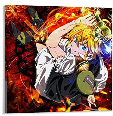 Yunle Anime The Seven Deadly Sins Meliodas Poster auf Leinwand, dekoratives Gemälde, 30 x 30 cm