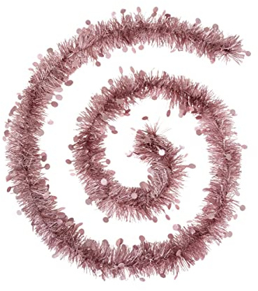 Guirlande de sapin rose 2 m scintillante à ronds - Rose - Taille Unique