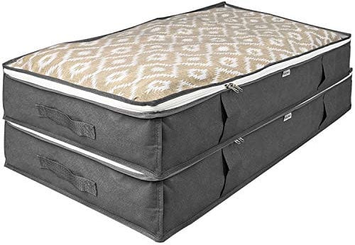 2x Underbed Storage Bags Set of 2 Large Under Bed Duvet Bedding and Clothing Packs