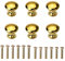 NC 6 Pieces Solid Small Gold Cabinet Knobs Round Mushroom Shape Pull Handle with Screws for Cupboard Drawer Furniture Doors, Single Hole, Zinc Alloy