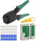 3DBUYER RJ45 Crimp Tool Kit, Cat5e Cat6 Cat6e Cat7 RJ11 Crimping Crimper Wire Stripper Cutter, Cable Tester Lead Testing ADSL DSL Connection, 100Pcs Connectors End, 100x Crimp Boots LAN Tool