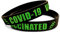 Covid-19 Impftes Armband, Silikon, 20,3 cm, Schwarz mit grünem Schriftzug.