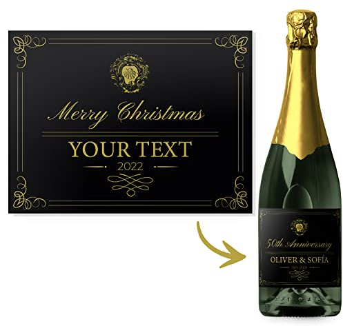 6 Étiquettes de cava personnalisées. Autocollants avec texte. Idéal pour les fêtes, anniversaires, demandes en mariage. pour les bouteilles de vin.