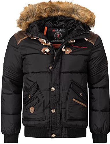 Geographical Norway Herren Winterjacke Belphegore Black -S - mit UD Beanie