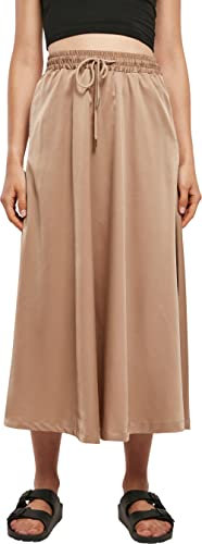 Urban Classics Damen Ladies Satin Midi Skirt, Beige, S