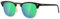 kimorn Polarisierte Sonnenbrille Unisex Retro Halb-Randlos Rahmen Klassisch Eyewear AE0550 (Mattschwarzer Grüner Spiegel, 52)