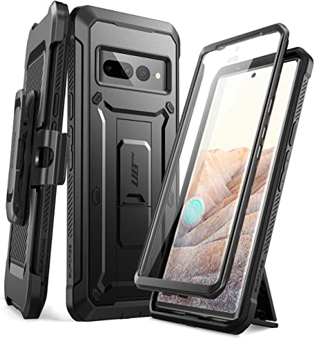 SUPCASE Outdoor Hülle für Google Pixel 7 Pro 360 Grad Handyhülle Bumper Case Robust Schutzhülle Cover [Unicorn Beetle Pro] mit Displayschutz und Gürtelclip 2022 Ausgabe (Schwarz)