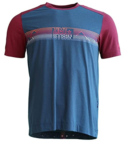 Zimtstern Herren TrailFlowz Ss Trikot, French Navy-Windsor Wine, M