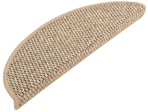 homiuse Treppenmatten Selbstklebend Sisal 15 STK. 56x20 cm Dunkelbeige Treppenstufen Matten Modern Stufenteppich Stufenmatten Innen Treppenstufen Antirutsch Treppenstufen Schutz Komfortabel & Warm