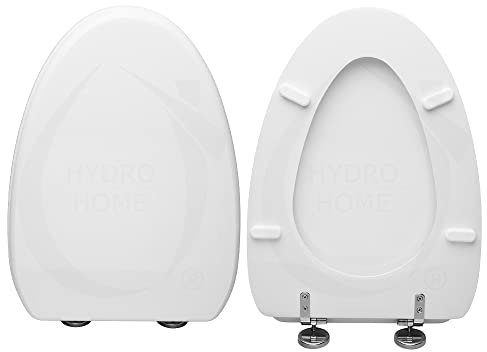 HYDRO HOME Abattant WC compatible avec SWEET LIFE DOLOMITE, Abattant de WC en bois revêtu de 2 mm de résine de couleur blanche, charnières de fixation par le haut fabriqué en Italie