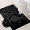 Luxuriöser weicher Edelteppich für Badezimmer | waschbar | in schwarz, 70x140 cm