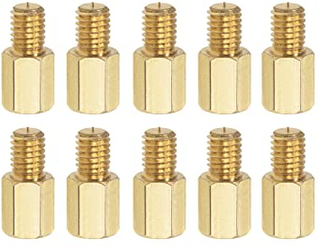 YOKIVE 10uds M6 Separación Tornillos, Latón Hexagonal PCB Separadores, Mantener Altura Consistente, Excelente para Base Placa (Dorado Tono, 10mm+8mm)