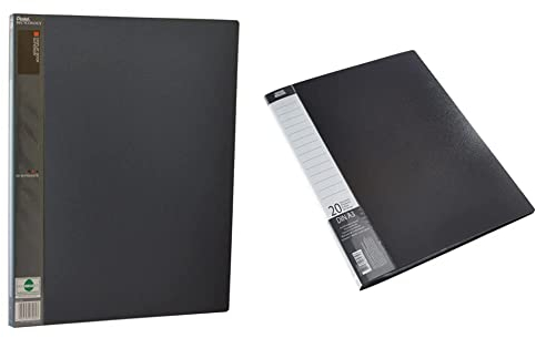 Pentel DCF132A Präsentationsmappe Format A3, Anthrazit & TIPTOP OFFICE Sichtbuch PP A3 20 Hüllen, Schwarz