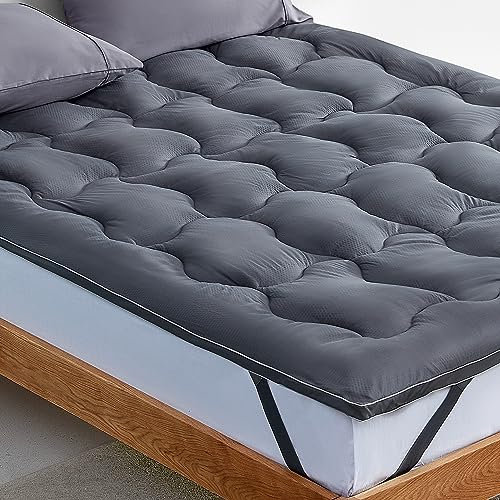 SLEEP ZONE King Size Mattress Topper Cooling Mattress Pad Cover Super Fluffy Down Alternative Bed Mattress Topper 8-21 Inch Deep Pocket, King Size