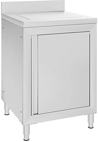 JUNZAI Armario de Cocina Comercial con escurridor, Muebles Cocina, Alacena Cocina, Mesa De Trabajo, de Acero Inoxidable