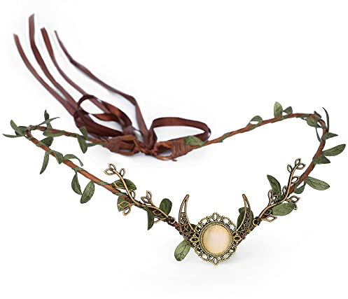 MOSTORY Goddess Moon Circlet Elf Kopfschmuck Cosplay Zubehör für Frauen Renaissance