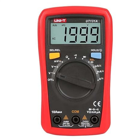 OUSIKA UT131 Series Palm Size Multimeters 2 Meters Drop Certifications: CE, UKCA, cETLus 2mF capacitance Test Battery Test Temperature Test Analysatoren (Color : Red, Size : Multimeter-UT131A)
