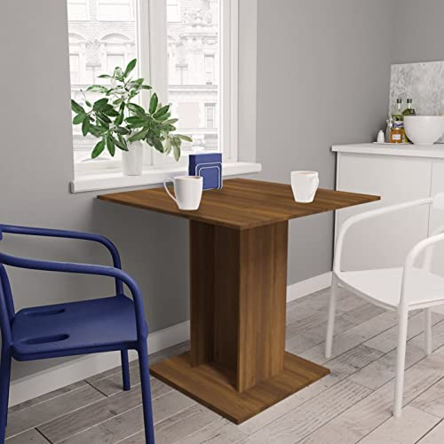 Homgoday Esstisch Esszimmertisch Küchentisch Holztisch Speisetisch mit Stabil Tischplatte Tisch für Esszimmer Wohnzimmer Küche Esszimmermöbel Braun Eichen-Optik 80x80x75 cm Holzwerkstoff