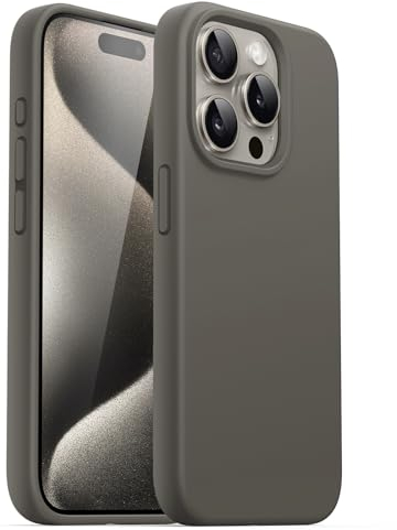 JETech Silikon Hülle für iPhone 15 Pro 6,1 Zoll, Ganzkörper Handyhülle mit Seidig-Weicher Berühren, Stoßfest Schutzhülle (Tonbraun)