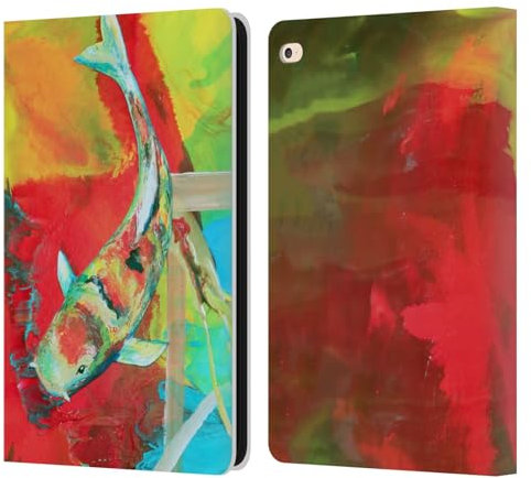 Head Case Designs Offizielle Jody Wright Koi Fische Tiere Leder-Wallet-Hülle Kompatibel mit Apple iPad Air 2 (2014)