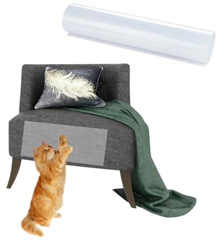 DODUOS 21 * 300CM Kratzschutz Katze Tape, Transparent Katzen Kratzschutz Folie, Kratzschutz Sofa Katze, Anti Kratz Folie für Katzen für Möbel Couch Tür Wand Kratzabwehr von Katzen Hunde